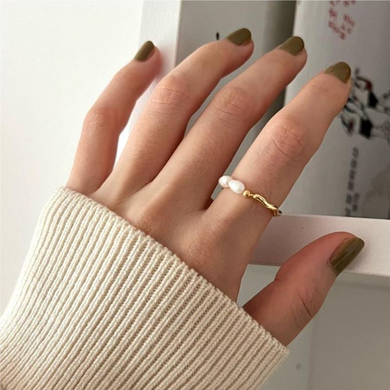 Bereit Lager Koreanische Retro Elastische Seil Perle Perlen für Mode Party Metall Kette Spleißen Finger Ring Schmuck Frauen Geschenk_voghion.com