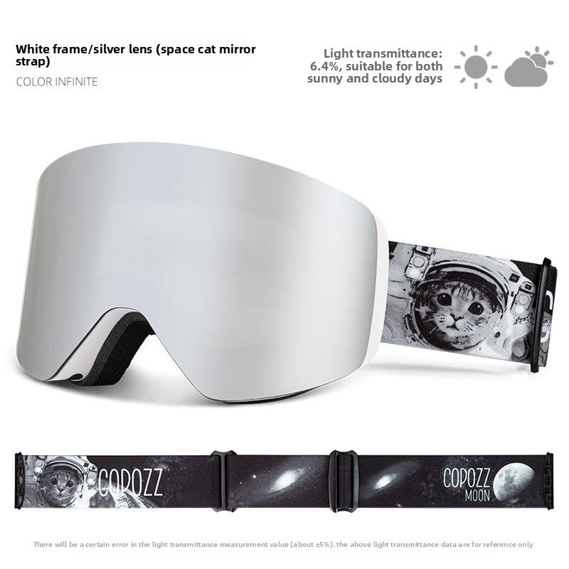 COPOZZ Ski Glasses Magnetic Suction Double-layer Anti-fog Ski Goggles Men's And Women's Cylindrical Cards Myopia Mountaineering Goggles Equipment_voghion.com