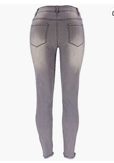 Abbigliamento donna Jeans elastici a vita alta con fori per le donne_voghion.com