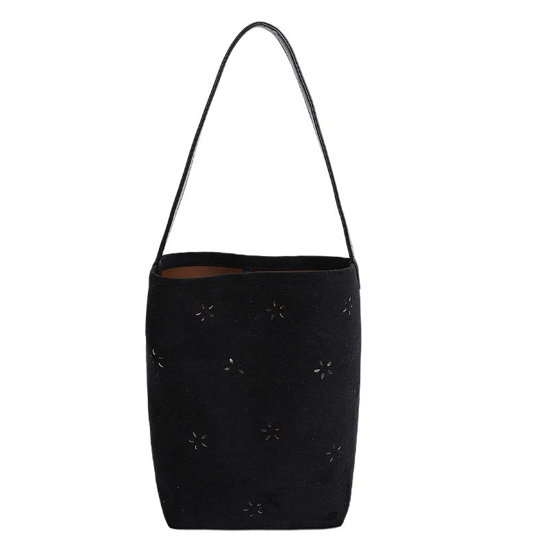 Borsa a secchiello in pelle scamosciata di grande capacità, stile coreano, elegante, da donna, nuova, 2025, con tracolla singola_voghion.com