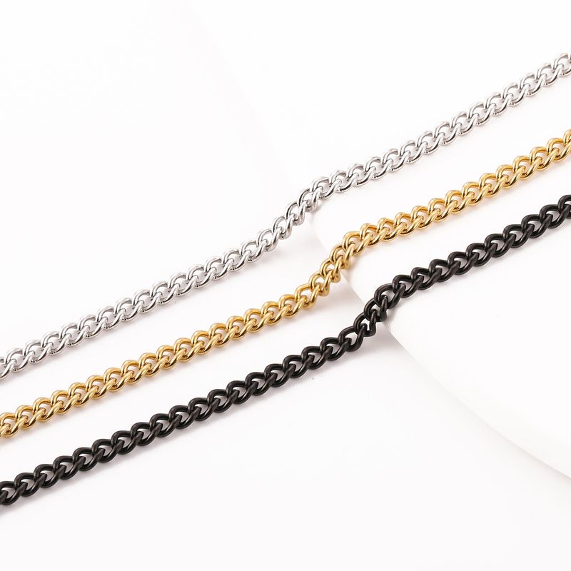 Edelstahl quadratische Perlenkette Twist Kette Schmuck passende Kette alle Match Kette Großhandel DIY Zubehör europäische und amerikanische Männer_voghion.com