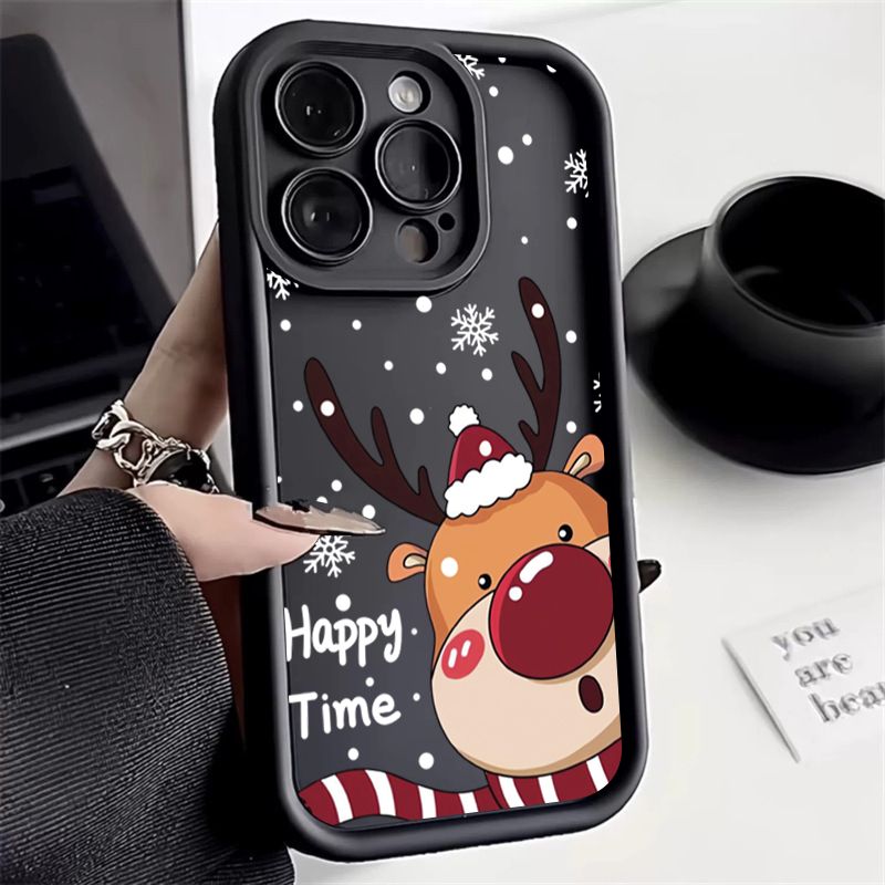 Christmas Elk Deer Print Graphic Phone Case For IPhone 17 16 Pro Cases For IPhone Air 16 15 14 13 12 11 Pro Max 16 15 14 Plus 13 Cover_voghion.com