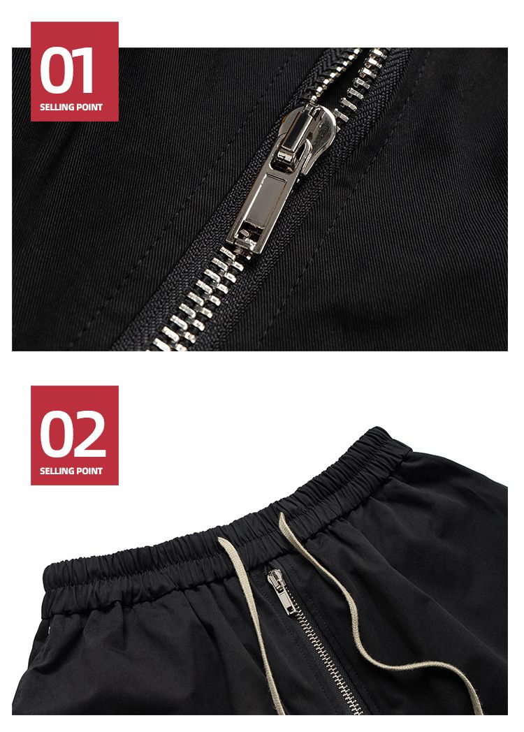 Men's Clothing Men's And Women's Spring And Summer New Long Drawstring Casual Pants Unisex High Street Side Slit Nylon Boxing Shorts_voghion.com