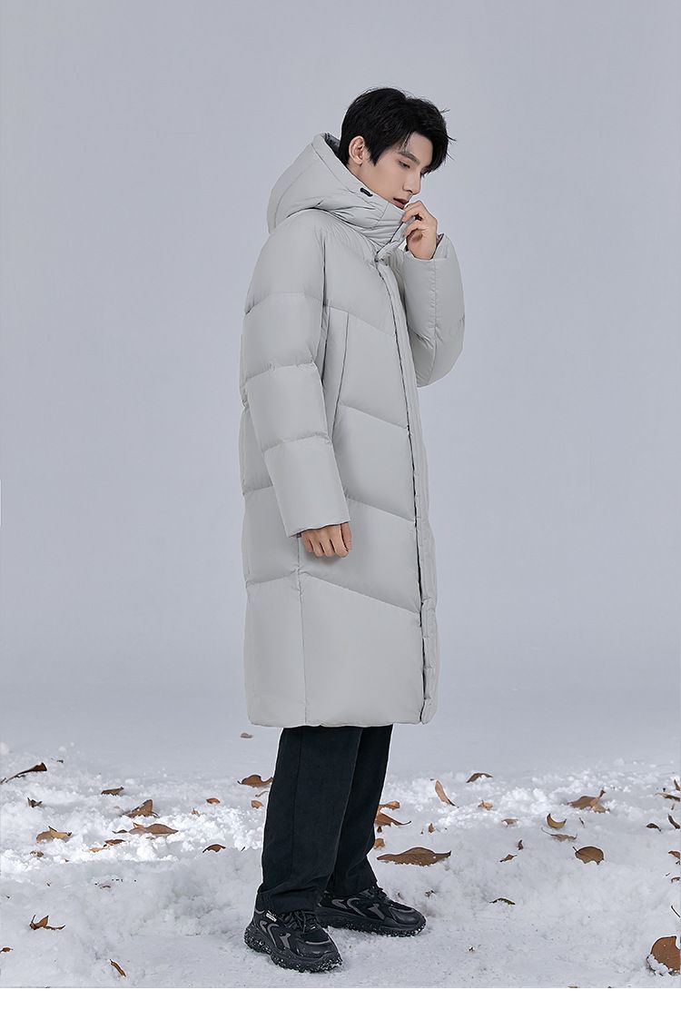 Parka für extrem kaltes Wetter für Herren – 700FP Premium-Daunenjacke mit abnehmbarer Kapuze (Gletschergrau/Schwarz, S-5XL, winddichtes und wasserabweisendes Außenmaterial)_voghion.com