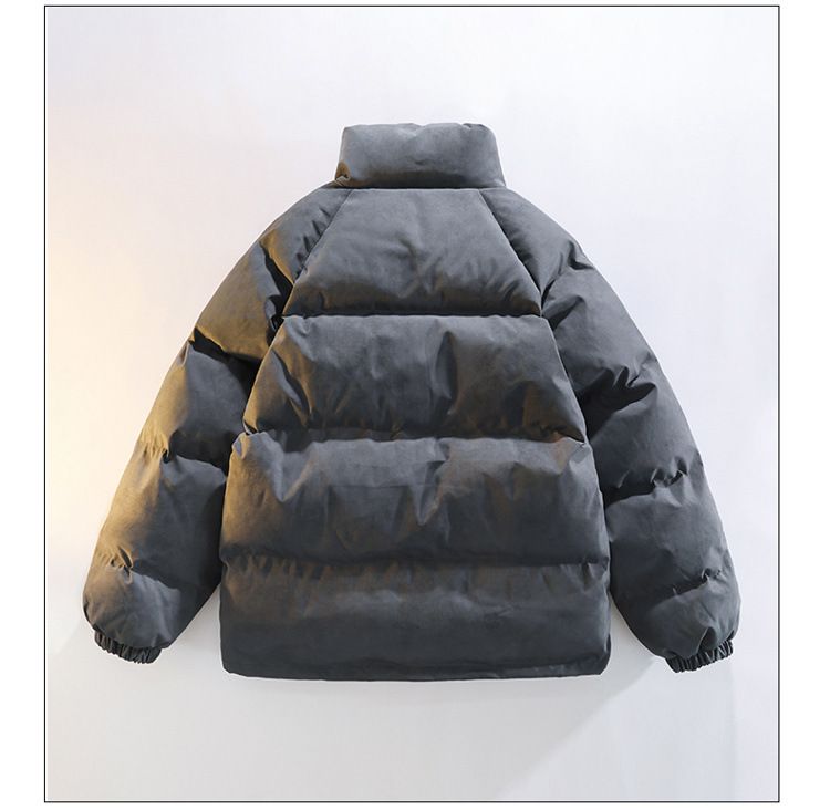 Trendy Couple's Vintage-Inspired Puffer Jacket - Winter-Ready Thickened Quilted Coat With Stand Collar For Casual Wear_voghion.com