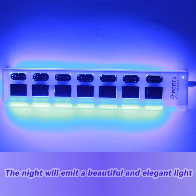 Switch Expansiounshub 7-Port USB2.0 Hub Computer USB Expansiounshub One-Drag Siwe-Port Splitter PC Laptop Desktop_voghion.com