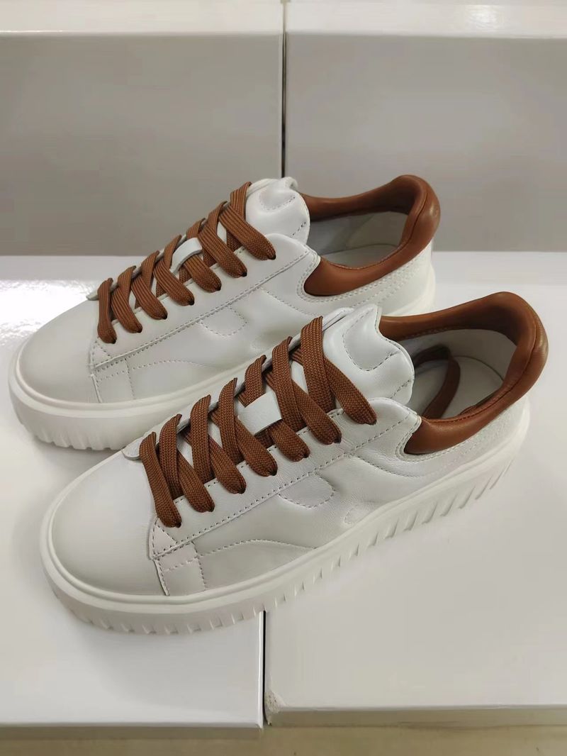 Scarpe bianche stile college con suola spessa Gospel_voghion.com