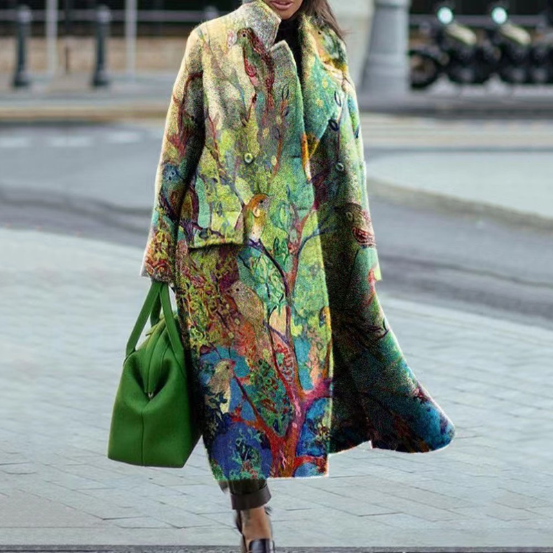2025 Herfst Winter Nieuwe Losse Trenchcoat met Omslagkraag voor Dames in Grote Maten_voghion.com