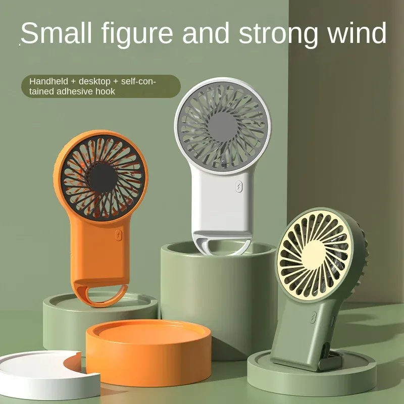 Ventilador eléctrico portátil de bolsillo con 3 velocidades para viajes, interior y exterior, recargable por USB, con gancho_voghion.com