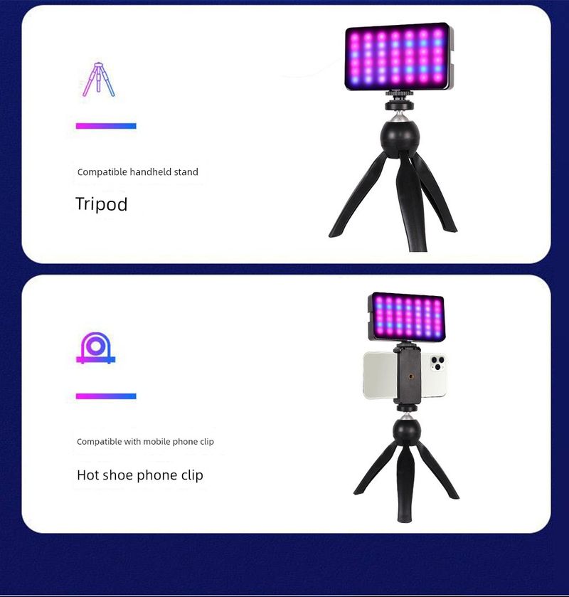 Mobile Phone Selfie Fill RGB Portable SLR Camera Photo Shooting Video Beauty Led Tofu Pocket Light_voghion.com