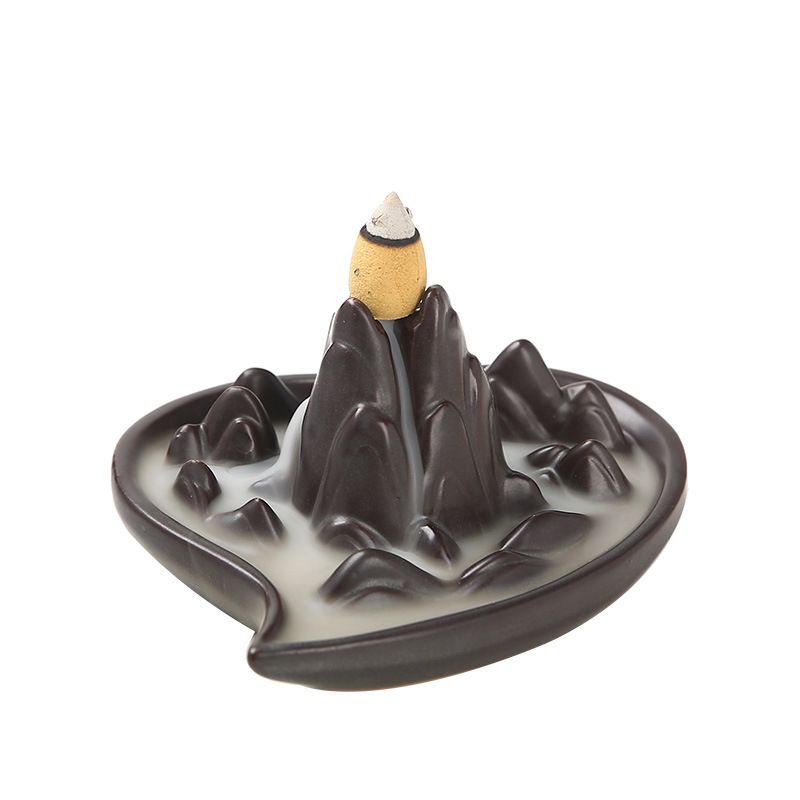 Queimador de incenso de refluxo de cerâmica retrô decoração de sala de estar suporte de incensário de cachoeira ornamentos de artesanato doméstico_voghion.com
