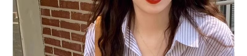 Chemise rayée rose française ample avec protection solaire pour fille, collection été 2025, haut à manches longues style décontracté, veste fine_voghion.com