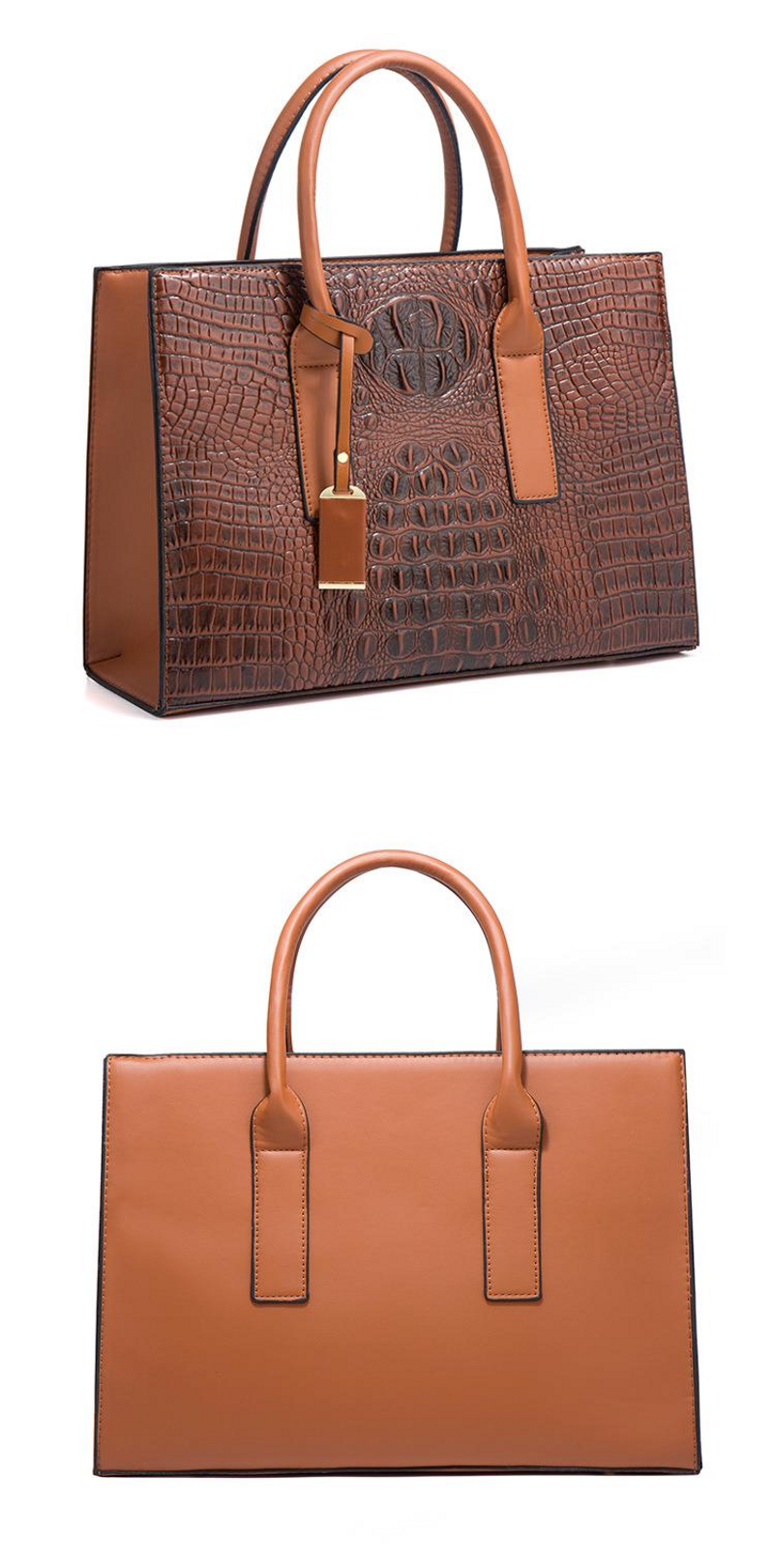 Umhängetasche Neu eingeführte hochwertige Handtasche mit Krokodilmuster Modische und großvolumige dreiteilige Tasche_voghion.com