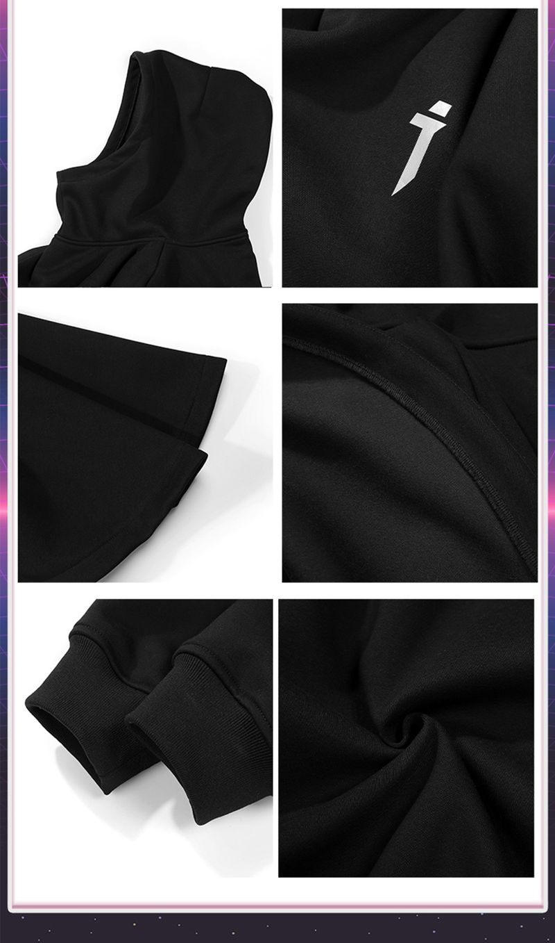 ARENS Fashion Cloak Felpe con cappuccio da uomo Techwear Streetwear Felpa con cappuccio Pullover Nero Grigio Darkwear Felpa oversize a collo alto unisex_voghion.com