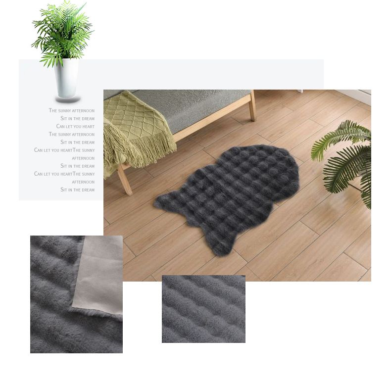 Tappeto in velluto a bolle di poliestere dalla forma irregolare - Tappetino per soggiorno, camera da letto e cameretta dei bambini (diversi colori e dimensioni, antiscivolo, stile nordico)_voghion.com