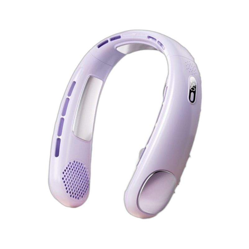 Five-Speed Bladeless Cooling Strong Wind Lazy Portable Rechargeable Long Battery Life Neck Hanging Fan_voghion.com