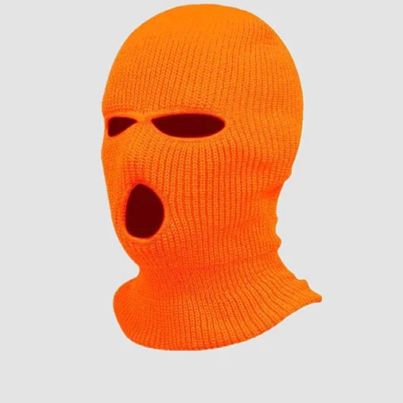 Cappello invernale Yuanbao a tre fori lavorato a maglia color caramella in lana, scaldacollo, per ciclismo all'aperto, antivento_voghion.com