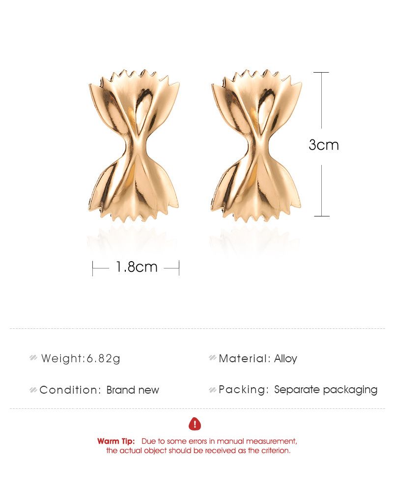 ins style bow earrings literary Sweet creative design folding candy paper earrings earrings_voghion.com