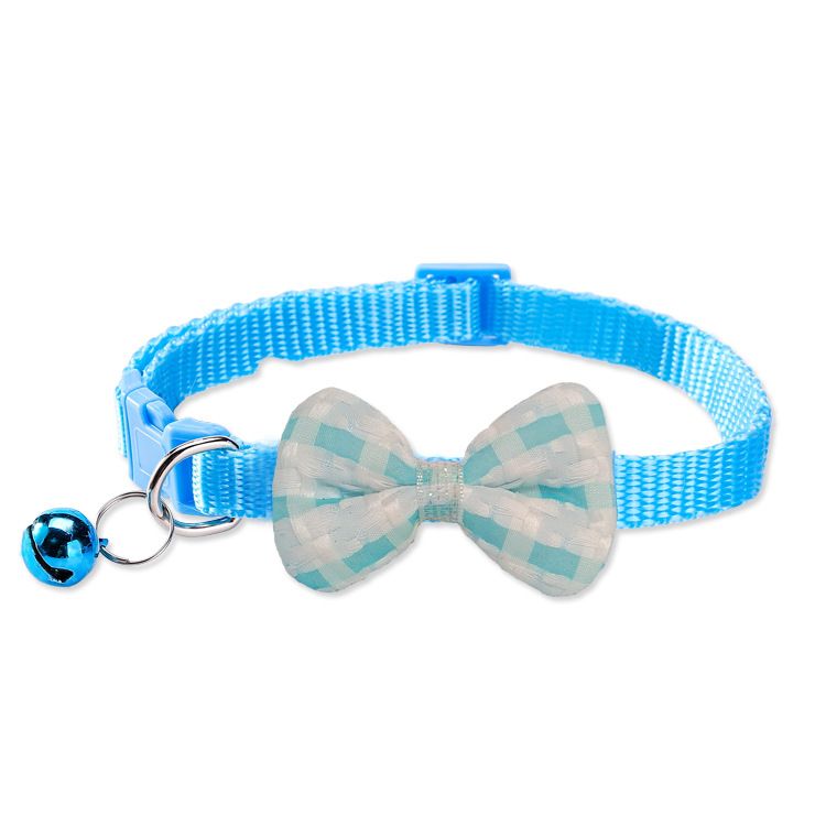 Kraciasta obroża dla psa z dzwonkiem i muszką dla kotów_voghion.com