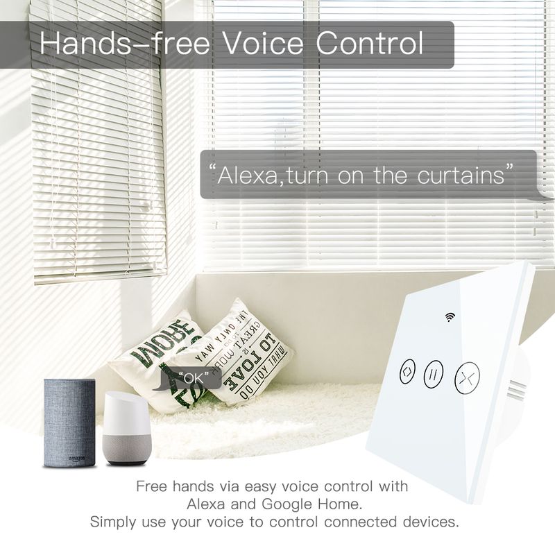 WiFi Smart Gordijn Jaloezie Schakelaar voor Elektrische Gemotoriseerde Tuya Gordijn Rolluik Werkt met Alexa Echo Google Home_voghion.com