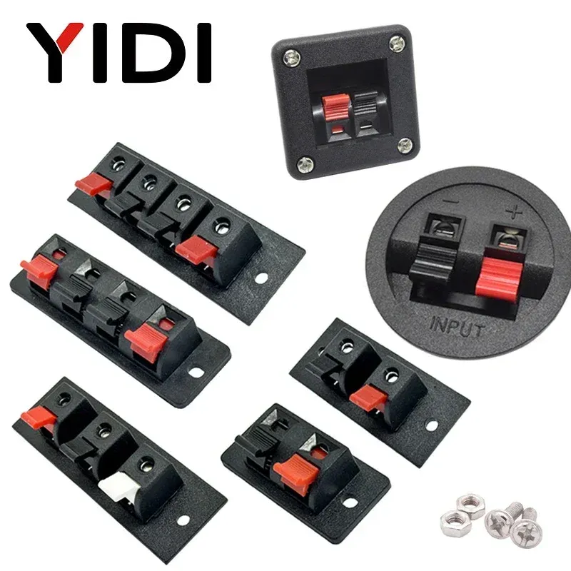 2pcs 6pcs 10pcs 2 3 Position Connector Terminal Push In Jack Load Spring 4 Pins Audio Speaker Terminals Plug Socket_voghion.com