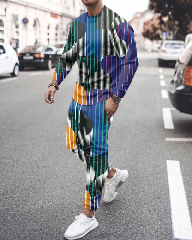 3D-bedrucktes Pullover-Set für Paare im Frühling und Herbst, personalisiertes Reise- und Sport-Set für Herren, Hip-Hop-Hose für Herren, Klassenuniform, Flut_voghion.com