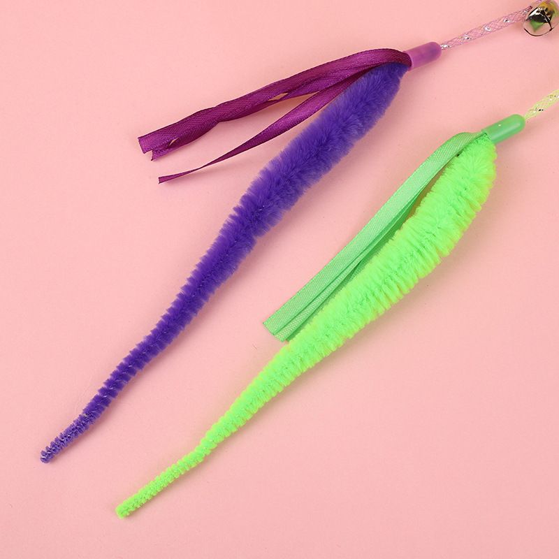 Creative New Caterpillar Elastic Teaser Wand Cat Toy Interactive Boredom Relief Pet Supplies_voghion.com