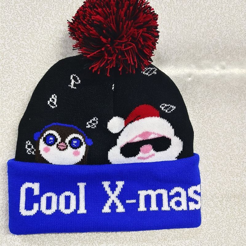 New Year Glowing Christmas With LED Colorful Flashing Lights Adult And Children Universal Warm Knitted Wool Hat_voghion.com