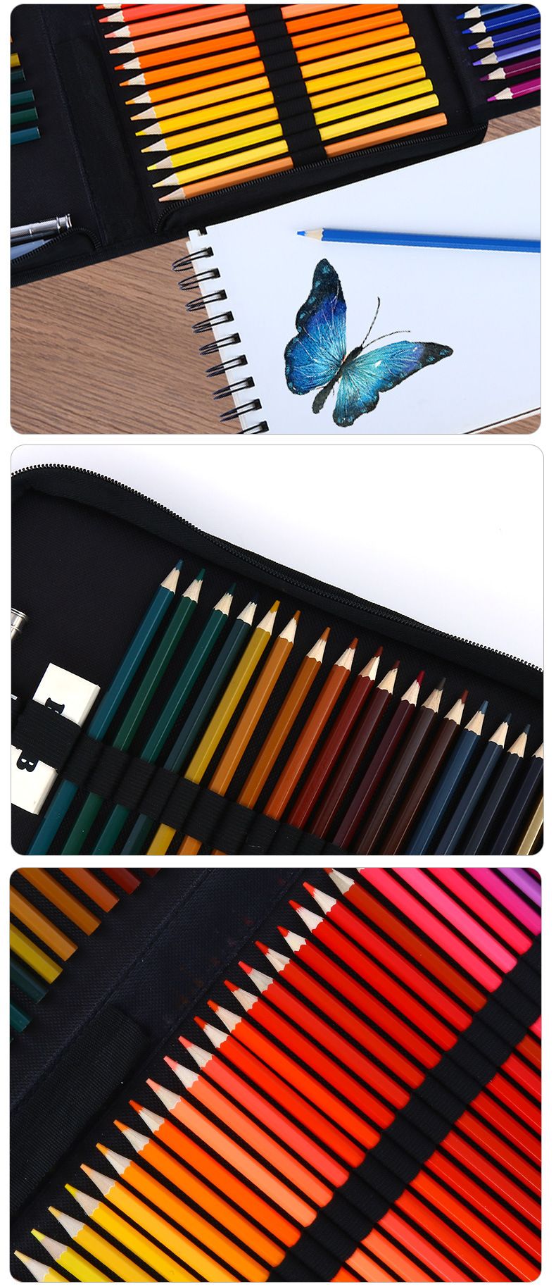 77-Piece Watercolor Pencils Set For Adults - 72 Vibrant Colors, Professional Art Supplies For Drawing, Sketching & Blending, Premium Wooden Pencils_voghion.com