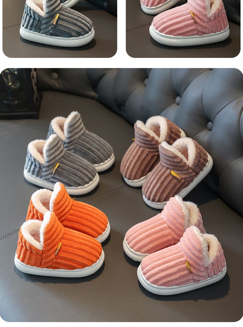 Pantofole invernali per bambini con fodera in pelliccia, suola antiscivolo, comode pantofole da casa per bambini e bambine (diversi colori e taglie)_voghion.com
