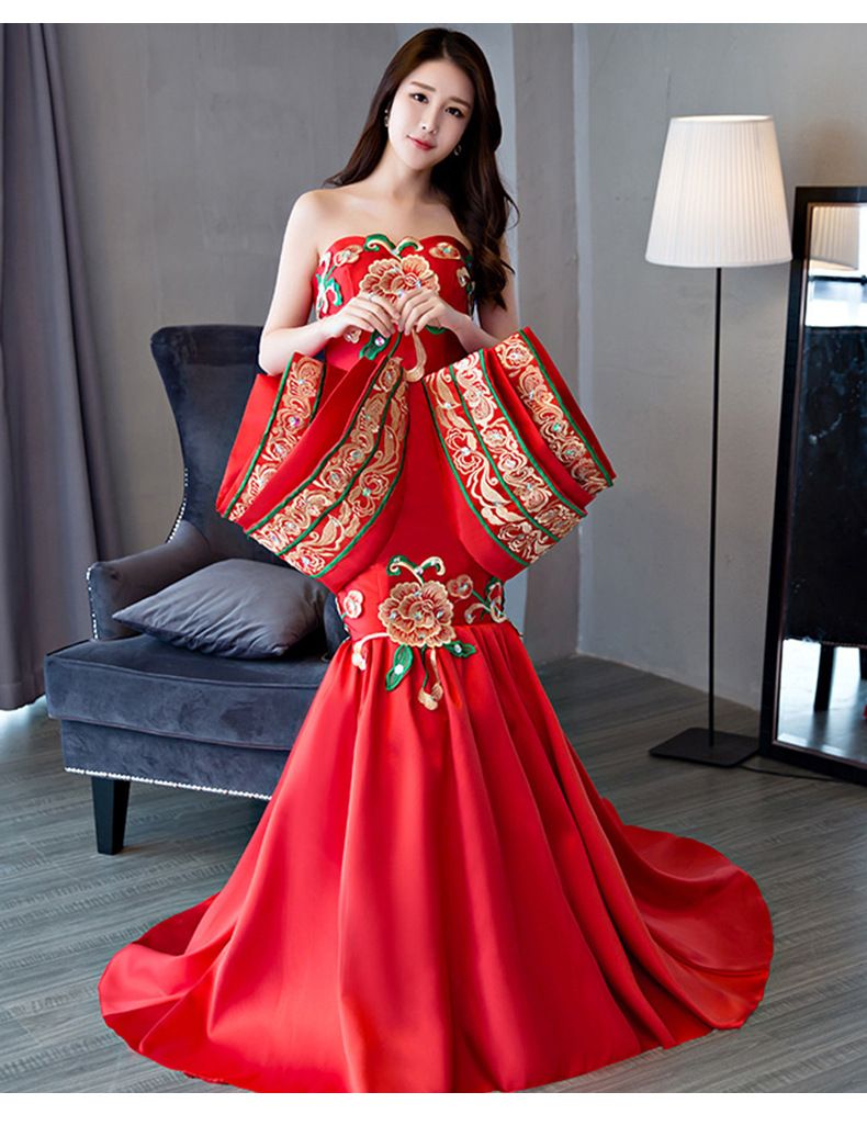 Trägerloses Meerjungfrauen-Abendkleid – Elegantes, langes Abendkleid für Bankette, Moderationen und Red-Carpet-Events_voghion.com