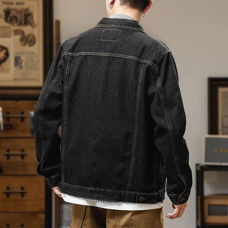 Plus Size 6XL 7XL Spring Autumn Denim Jacket Men Casual Streetwear Single Breasted Washed Denim Coat Male New in Outerwears_voghion.com