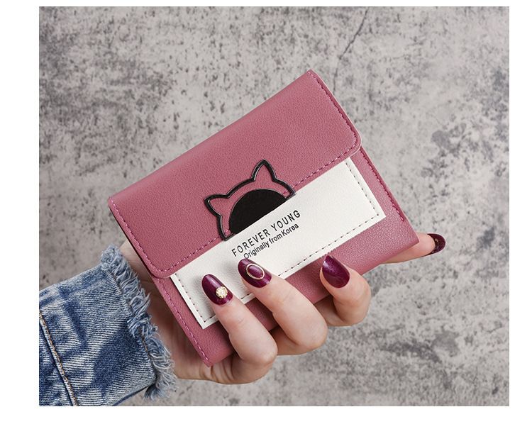 Nuovo portafoglio piccolo da donna corto in stile coreano pieghevole alla moda con personalità carina mini portafoglio alla moda_voghion.com