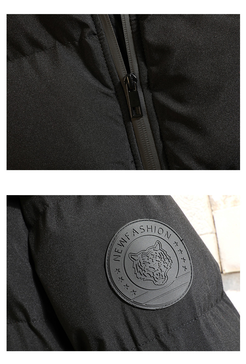 Herrenbekleidung Herrenjacke mit Baumwollpolsterung, Daunenjacke, Kurzmantel, trendige, verdickte Stehkragenjacke mit Baumwollpolsterung_voghion.com