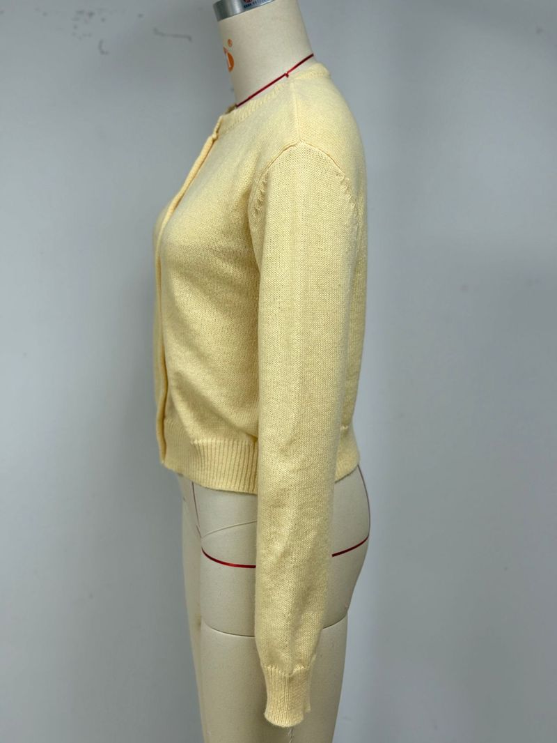 Soft & Cozy Women's Ribbed Knit Cardigan – Short Sleeve Button-Up Sweater, Relaxed Fit, Flattering Silhouette, Versatile For Casual & Office Wear_voghion.com