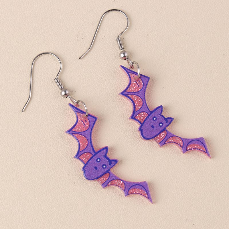 Orecchini a bottone in acrilico con motivo a zucca fantasma, divertenti e creativi, per donne, serie Halloween_voghion.com