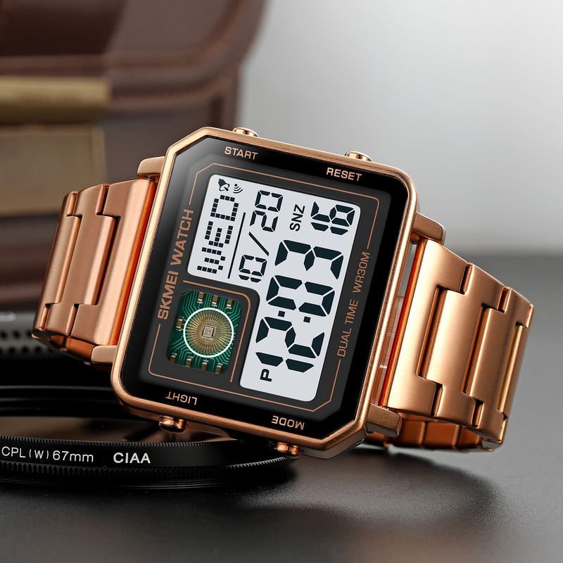 Vollstahl-Sportuhren für Herren mit Hintergrundbeleuchtung, digitaler Countdown-Timer, Stoppuhr, Uhr, Armbanduhr, wasserdichte Uhren_voghion.com