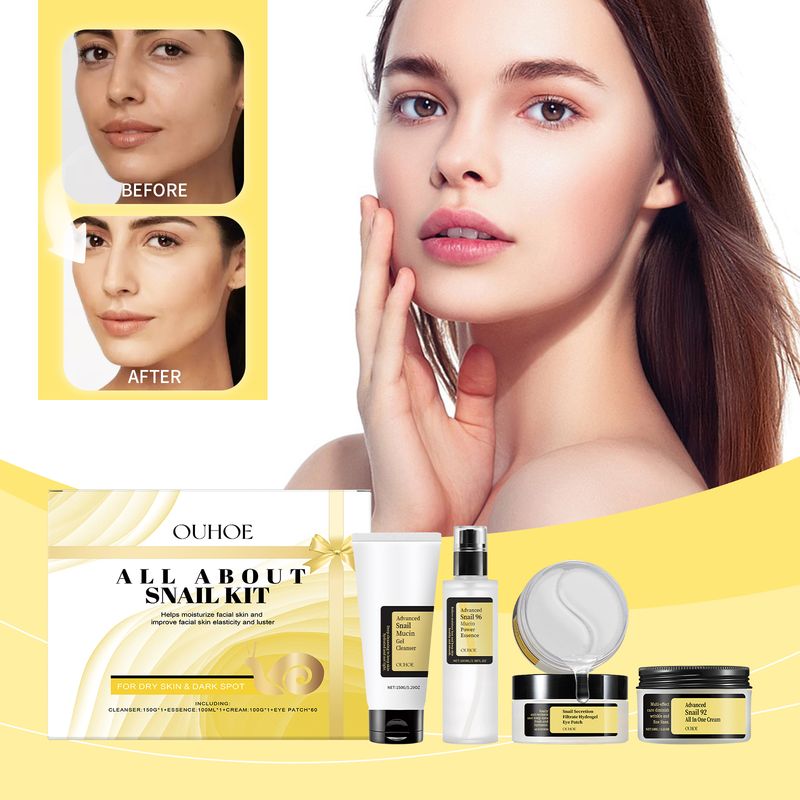 OUHOE Schnecken Gesiichtspfleeg Kaddosbox, nährend a reparéierend Haut, Feuchtigkeitsspendend an Hydratiséierend delikat Kaddosbox Verpackung_voghion.com