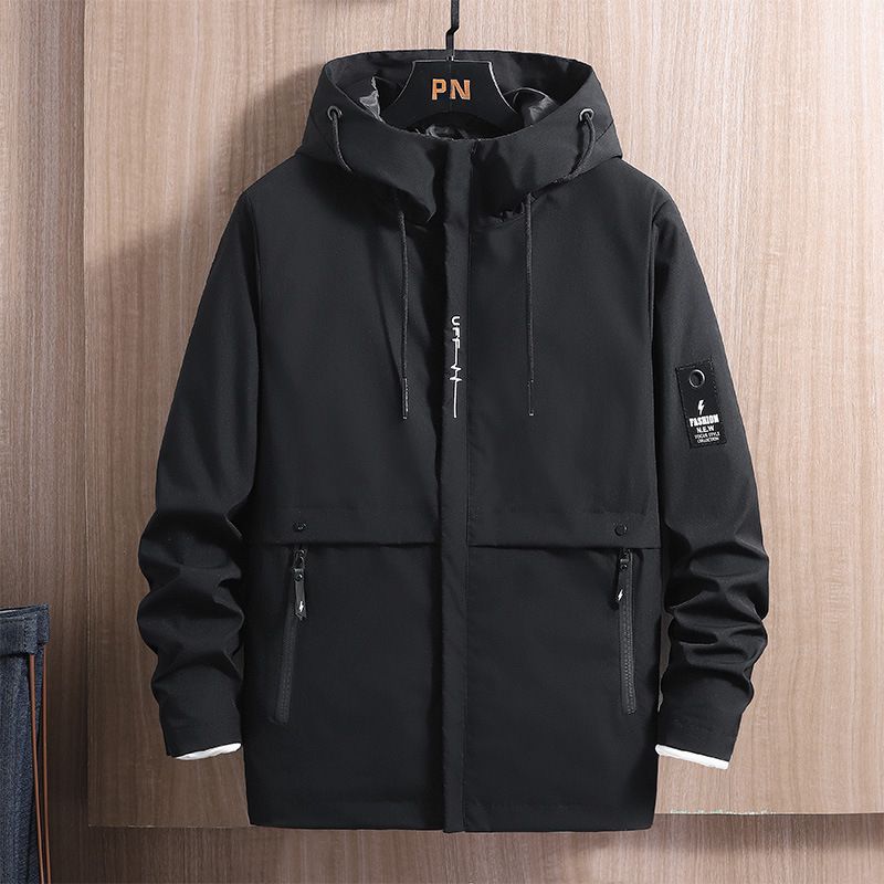 Spring And Autumn New Hooded Korean Style Trendy Handsome Men's Top Casual Jacket Trench Coat Men_voghion.com
