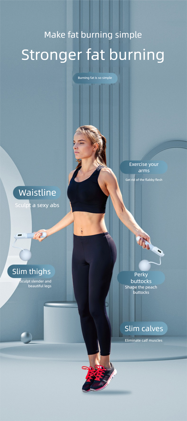 Adult Dual-use Smart Counting Steel Wire Sports Equipment Home Cordless Exercise Weighted Jump Rope Customizable_voghion.com