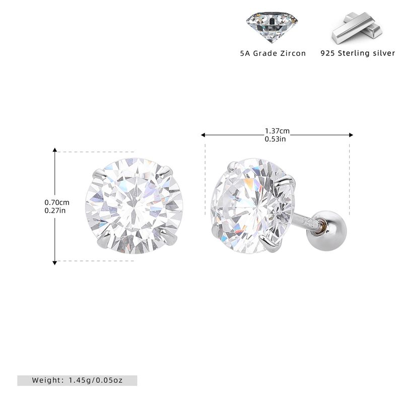 Gioielli da donna in argento sterling S925 con quattro griffe e orecchini a vite con zirconi, gioielli classici versatili, alla moda e semplici da donna_voghion.com