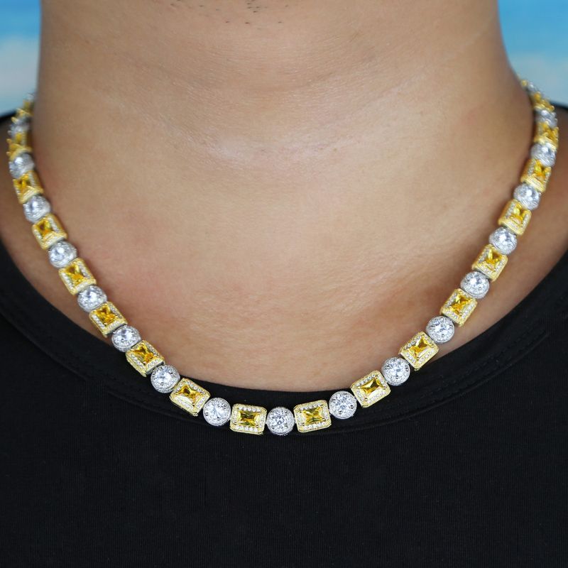 8mm ronde rechthoekige zirkoon ketting hiphop modetrend koppel ketting_voghion.com