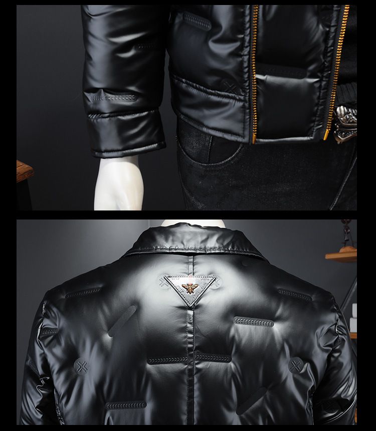 Herren-Premiumjacke aus 90 % weißer Entendaunen – Slim-Fit-Business-Casual-Mantel mit glänzender Nylon-Außenschicht, winddicht und warm für den Winter (Modell Y9876)_voghion.com