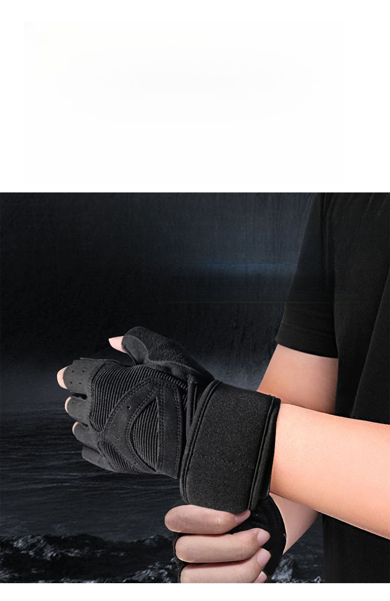 Fitness Men And Women Horizontal Bar Wrist Strap Two-in-one Non-slip Breathable Wearable Sports Gloves Dumbbe_voghion.com