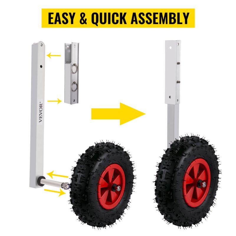 VEVOR Boat Launching Wheels, 12" Boat Transom Launching Wheel, 600 LBS Loading Capacity Inflatable Boat Launch Wheels, Aluminium Alloy Transom Launchi_voghion.com