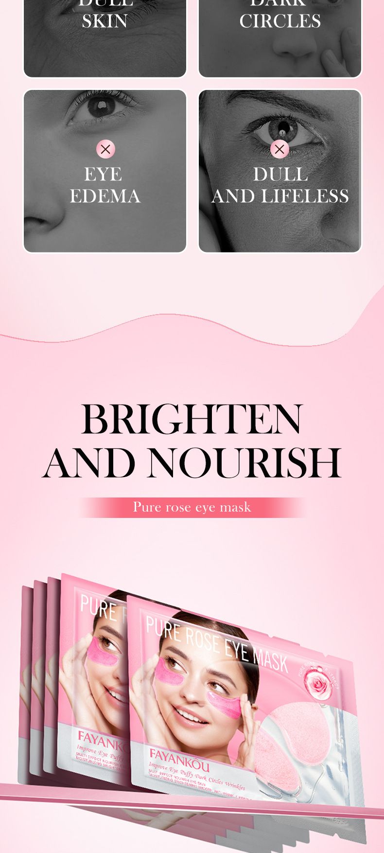 Eye Mask FAYANKOU Rose Multi-Effect Eye Mask Rose-Rose Multi-Effect Eye Mask 7.9g Collagen-Collagen Eye Mask 7.9g9g Vitamin C-Vitamin C Eye Mask 7_voghion.com