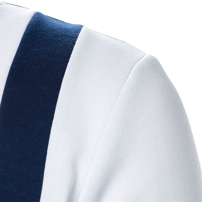 Nuova felpa cardigan casual da uomo con cerniera e colletto rialzato color block_voghion.com