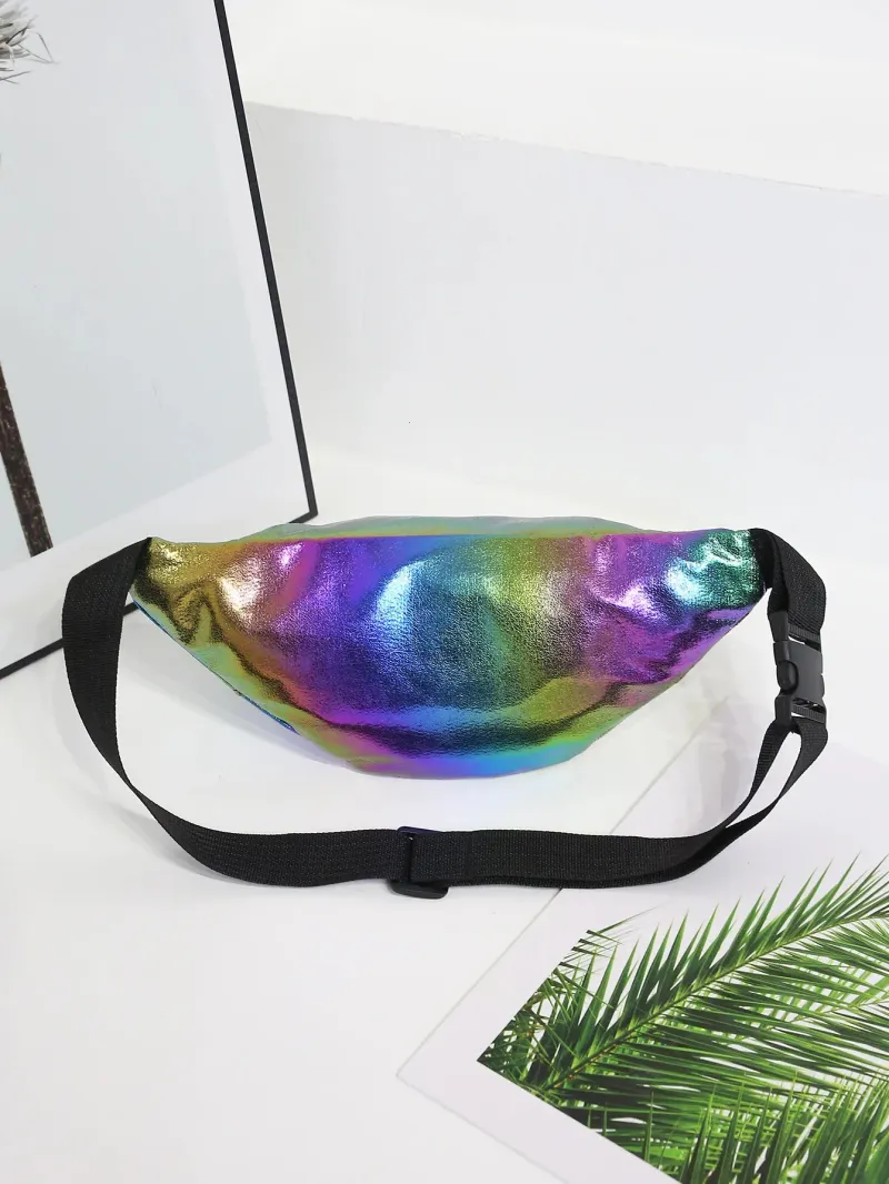 Gradient Color Fanny Pack Laser Holography Crossbody Waist Bag PackBelt Travel Walking Running Hiking Cycling Sport_voghion.com