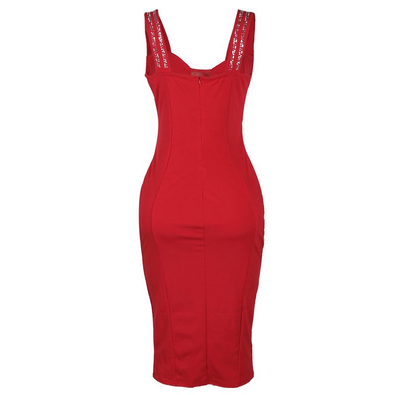 Abito da donna sexy, caldo, con cuciture a diamante, prospettiva cava, elastico, sottile, con bretelle_voghion.com