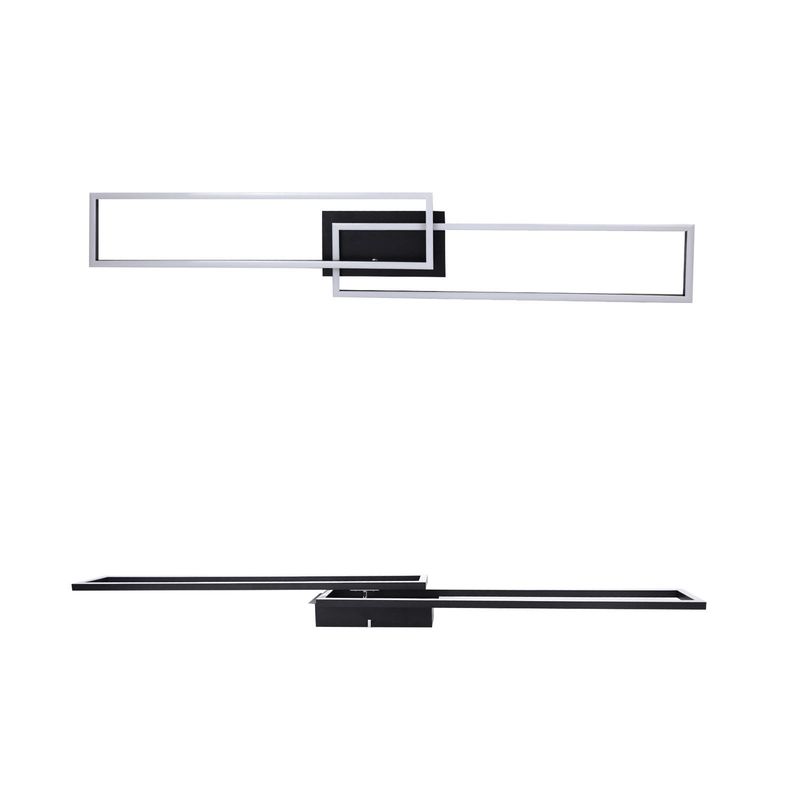 Glitzerlife Deckenleuchte LED Deckenlampe Schlafzimmer - Weiß Rahmen Schlafzimmerlampe 32W Moderne Wohnzimmerlampe 3000K Warmweiß Esszimmerlampe Rechteckiges Design_voghion.com